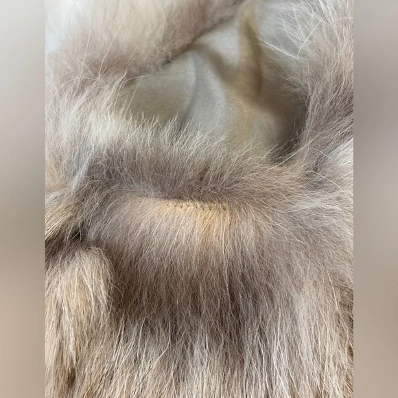 Rare Michael Kors Pieced Coyote Patchwork Vest Genuine Fur Cream Gold Beige Sz M - Picture 13 of 16